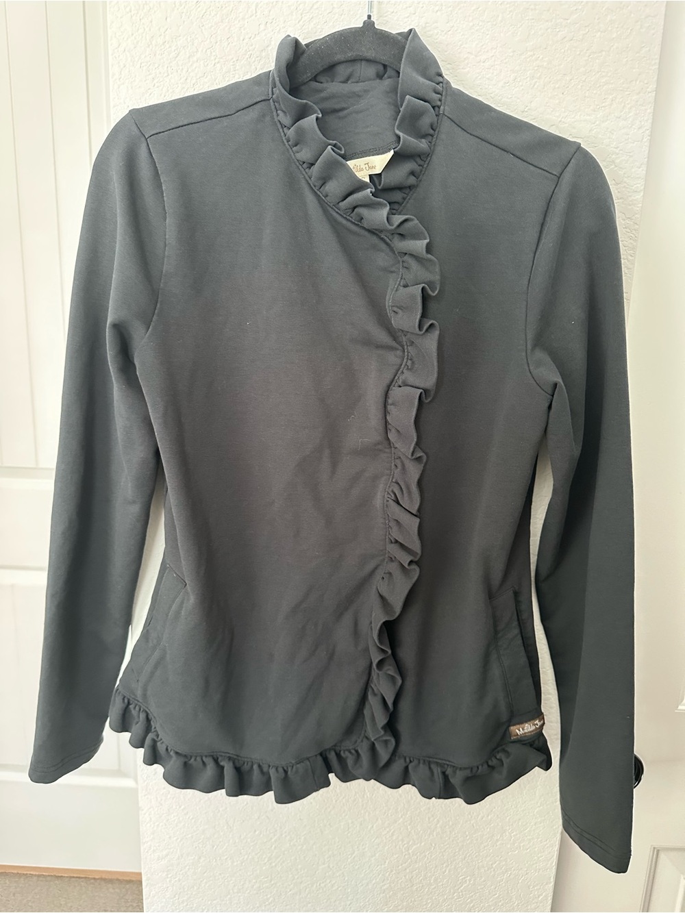 Matilda Jane All Is Calm Ruffle Jacket Black Knit Size S